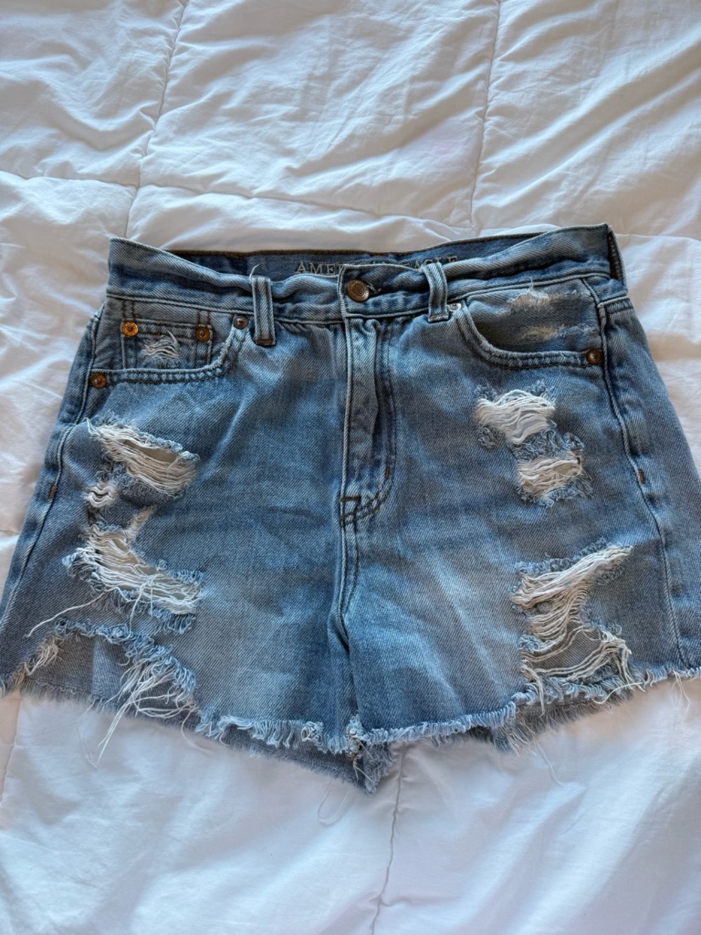 American Eagle Outfitters light wash denim shorts